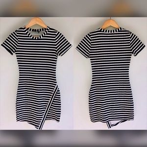 Striped Asymmetrical Mini Dress